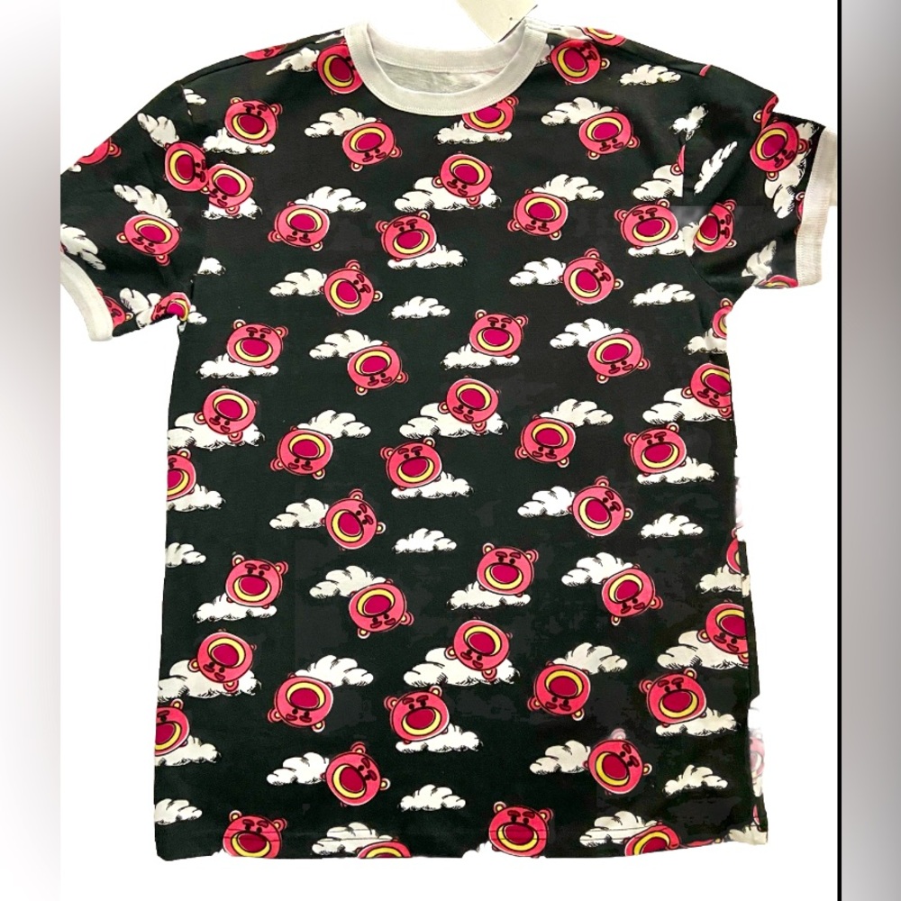 Disney Pixar Toy Story 3 T-Shirt All Over Print Lotso Bear Ringer Tee NWT Small
